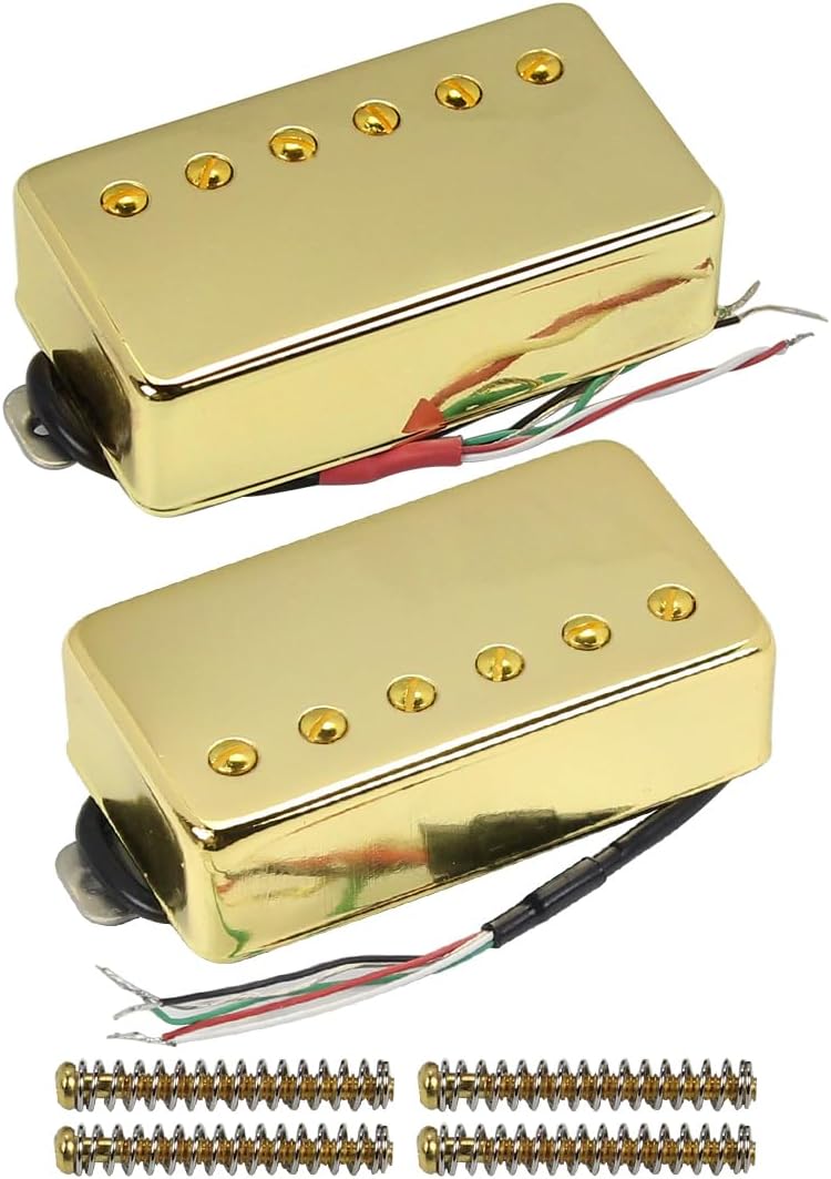 FLEOR Humbucker Pickup Ceramic Guitar Neck + Bridge Pickup Set Golden Fit LP Style Electric Guitar - Image 1